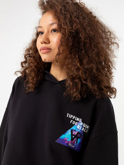 Анорак женский черный с печатью