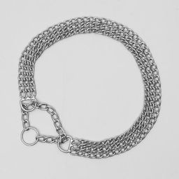 Ошейник - полуудавка металлический трехрядный, 70 см, толщина проволоки 2,5 мм - Пижон фото 4