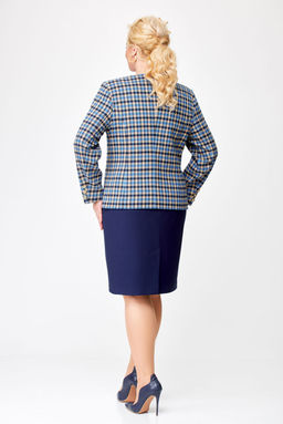 Костюм Swallow 687 бежево-голубая клетка+синий фото 9