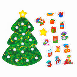 Игра на липучках на новый год «Веселые зверята»