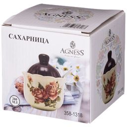 САХАРНИЦА С ЛОЖКОЙ КОРЕЙСКАЯ РОЗА 10*10*12 СМ / 280 МЛ - Agness фото 2