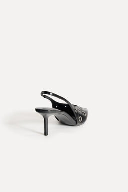 LEATHER SLINGBACK SHOES WITH EYELETS 50TH ANNIVERSARY - Zara фото 4