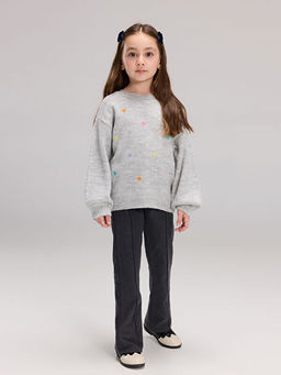 Kalp Nak??l? K?z ?ocuk Triko Kazak