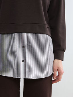 G?mlek Detayl? Kad?n Sweatshirt Tunik