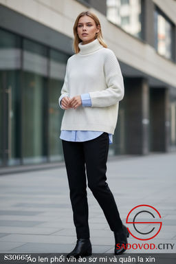 Свитер вязаный однотонный