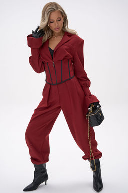 Пиджак  корсет Джуди (бордовый) - Эльза фото 26