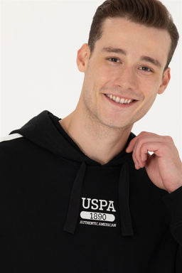 U. S. Polo Assn Мужская черная толстовка с капюшоном - U.s. polo assn фото 9