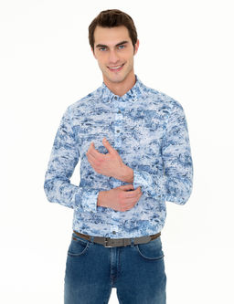Mavi Slim Fit Uzun Kollu G_mlek