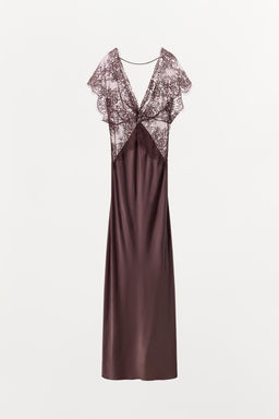 SATIN AND LACE COMBINATION DRESS
