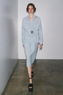 ZW COLLECTION STRIPED WRAP DRESS - Zara фото 6