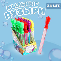 Цена за 24 шт. Мыльные пузыри Фрукты 26х3х3 см