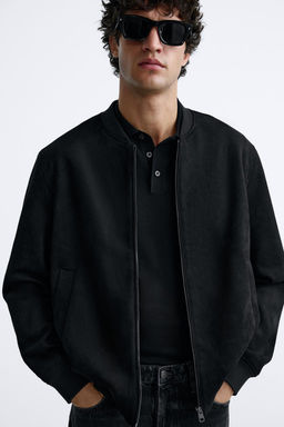 FAUX SUEDE BOMBER JACKET - Zara фото 14