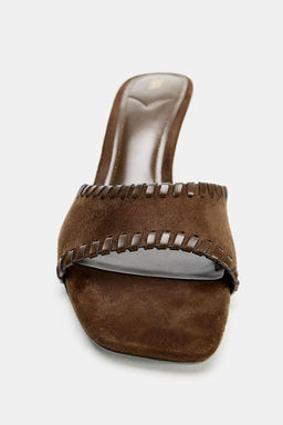 TOPSTITCHED HEEL MULES - Zara фото 18