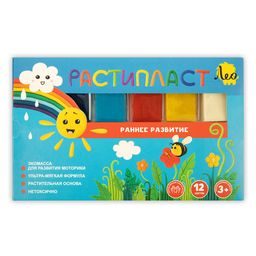 Лео Расти Пластилин растительный РАСТИпласт LRP-0112 240 г ( в картонной упаковке ) 12 цв  фото 4