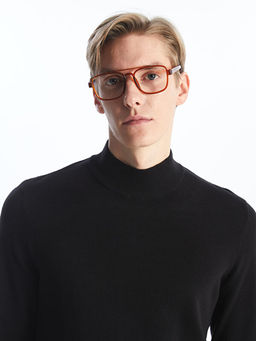 Yar?m Bal?k?? Yaka Uzun Kollu Erkek Triko Kazak