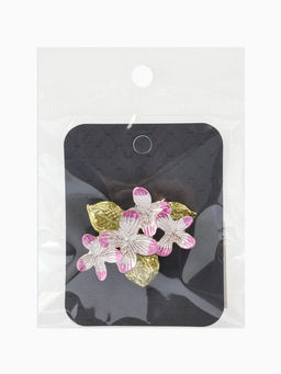 Брошь «Сакура» цветок, цвет зелено-розовый в золоте