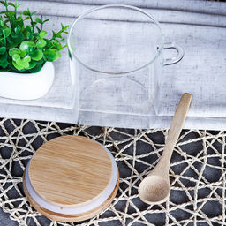 Банка с ложкой бамбуковая крышка 500 мл / LCKW2904 /уп 120/ - ГалеонТрейд фото 8