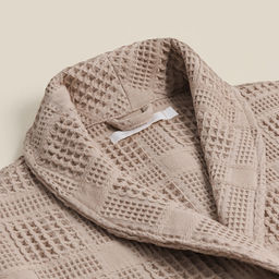 Халат вафельный мужской SL HOME: Chess «Саббиа», размер L, хлопок 100%, коричневый