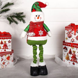 Новогоднее украшение Снеговик на телескопических ножках 40/70см / HS2022 /уп 36/ - Галеонтрейд фото 3