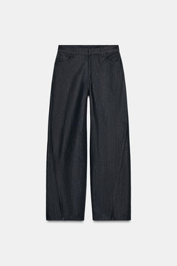 ZW COLLECTION BALLOON DENIM TROUSERS - Zara фото 4