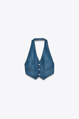 TIE DENIM TOP - Zara фото 12