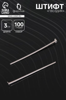 Штифт «Гвоздик» СМ-102, 3 см, 100 г, цвет серебро