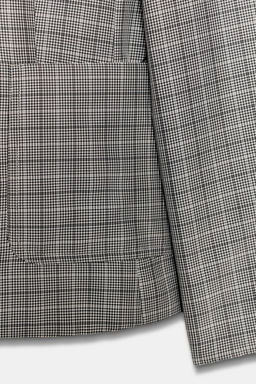 BLAZER CUADROS ZW COLLECTION / Negro / Crudo