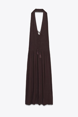 SMOCKED HALTER DRESS - Zara фото 18