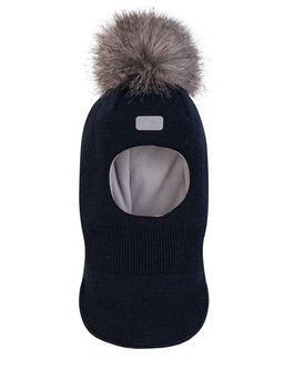 Шлем вязаный темносиний