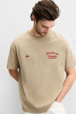 T-SHIRT WITH CONTRAST EMBROIDERY - Zara фото 5
