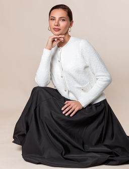 Закрытая распродажа / Вязаный жакет из пряжи букле в стиле Шанель - Vilatte фото 3