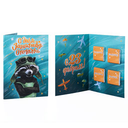 Открытка с шоколадом С днем Защитника Отечества - Фуд сторис фото 2