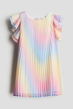 Vestido plisado de corte evase