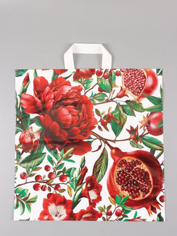 Цена за 25 шт. Пакет "Цветок Граната", полиэтиленовый с петлевой ручкой, 45 х 45 + 3 см, 60 мкм