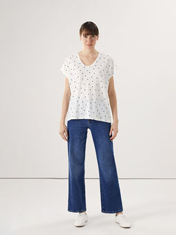 V Yaka Puantiyeli Kad?n Ti??rt