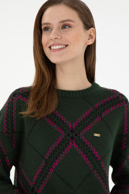 Женский темно-зеленый свитер с круглым вырезом Неожиданная скидка в корзине - U.s. polo assn фото 2