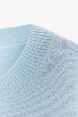 100% WOOL SHORT SLEEVE BASIC KNIT JUMPER - Zara фото 6