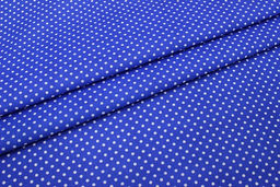 Бязь Белый горох (3мм) на темно-васильковом, ш.1.5м, хлопок-100%, 120гр/м.кв - Купава фото 4