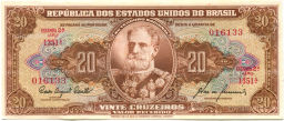 Банкнота 20 крузейро 1955 года Бразилия