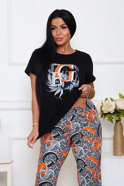 Костюм с бриджами, принт, черный (938-3) - Плиона фото 15