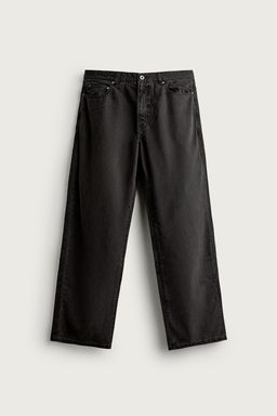 PANTAL?N STRAIGHT FIT LYOCELL - ALGOD?N / Negro - Zara фото 6