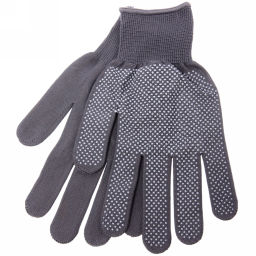 Цена за 5 шт. Перчатки нейлоновые "Классика" с ПВХ покрытием серые 8 р-р б/блистера