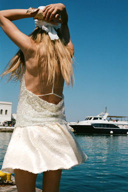SEQUINNED MINI SKORT - Zara фото 9