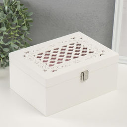 Шкатулка дерево для украшений Белоснежная 22х16х10 см