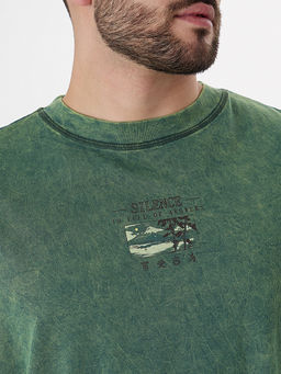 Футболка мужская зеленая с обработкой эйсид - Mark formelle фото 4