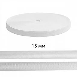 Резинка TBY вязаная Стандарт 15мм белый 3,9г в инд.упаковке рул.40м