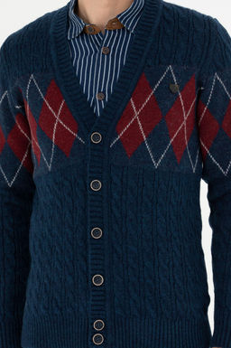 Мужской темно-синий трикотажный кардиган - U.s. polo assn фото 13