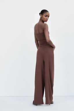 TEXTURED STRAIGHT LEG TROUSERS - Zara фото 4