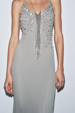 JEWEL STRAP GEORGETTE DRESS - Zara фото 5