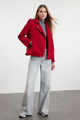 TRENDYOLMILLA Siyah Regular Kase Biker Ince Ceket Mont TWOAW25MO00131  фото 8